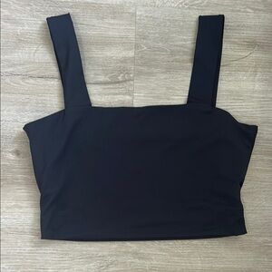 Black Fitted Crop Tank Top